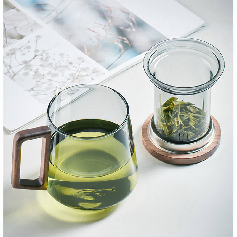525ml WoodBrew Glass Tea Cup