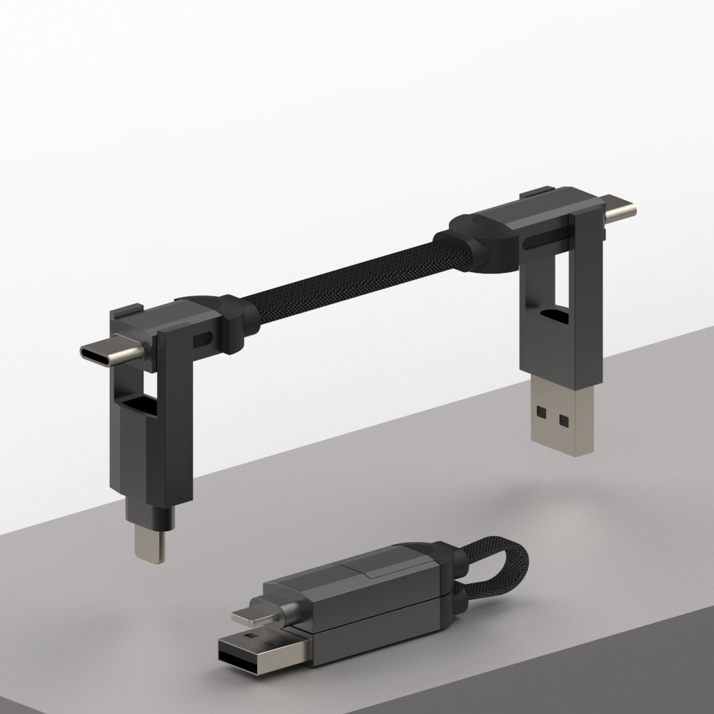 60W Multi-Function Charging Cable Keychain