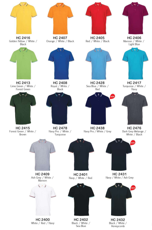 HC24 CVC Tipped Collar Polo Shirt (Unisex)