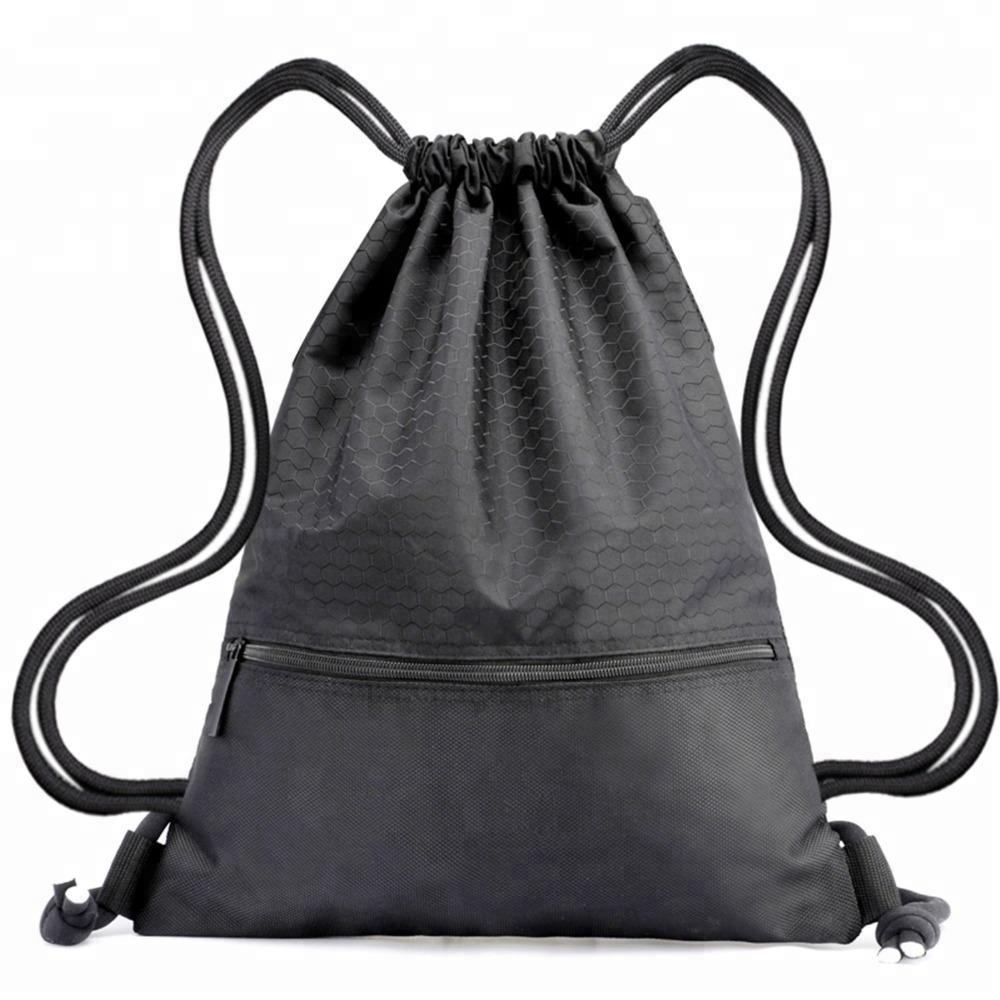 Water-Resistant Drawstring Backpack with Front Pocket