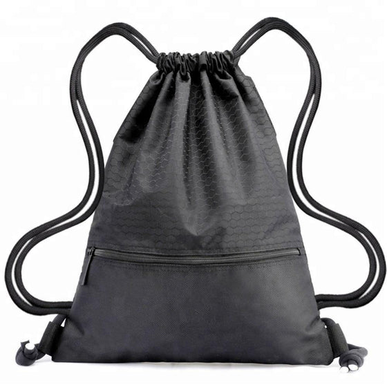 Water-Resistant Drawstring Backpack with Front Pocket
