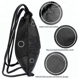 Water-Resistant Drawstring Backpack with Front Pocket