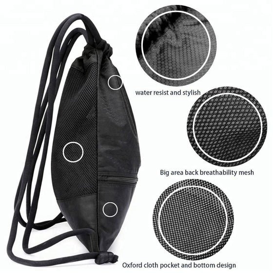 Water-Resistant Drawstring Backpack with Front Pocket - hover image