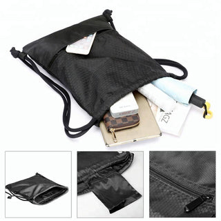 Water-Resistant Drawstring Backpack with Front Pocket