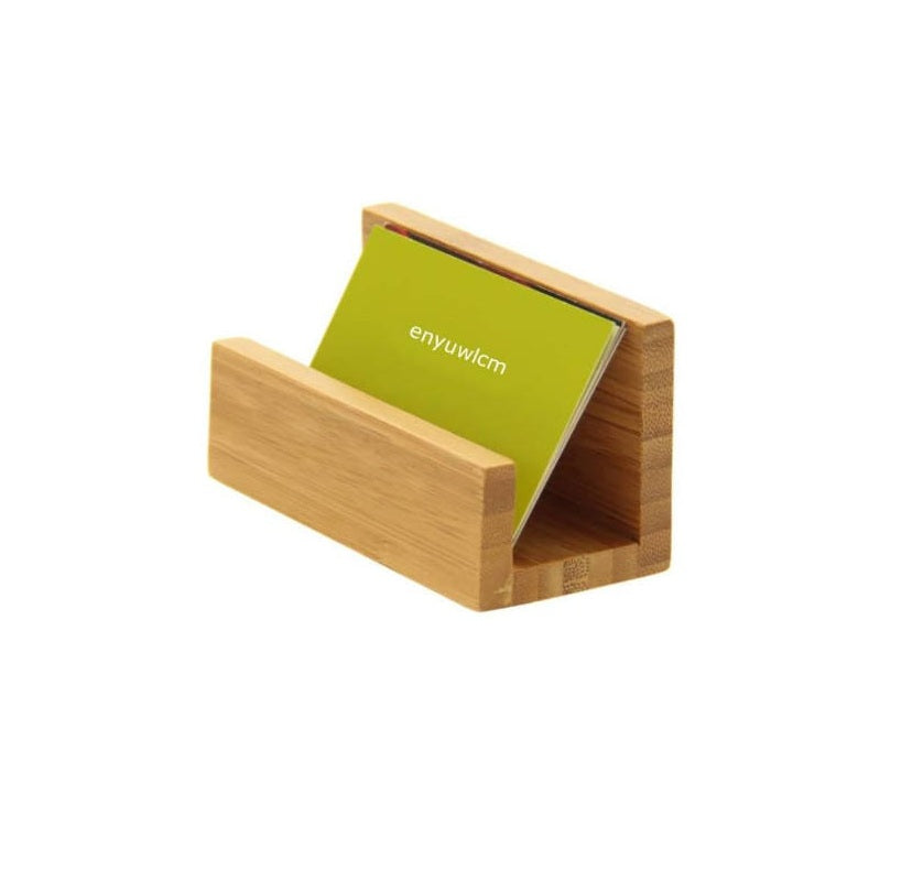Bamboo Desk Card Holder