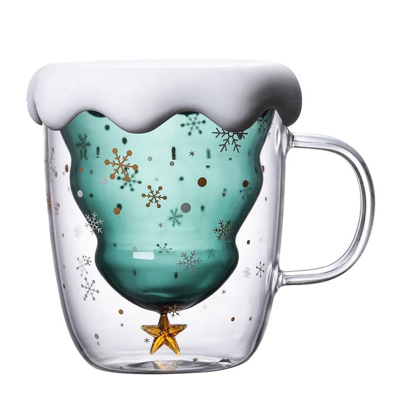 TreeSip Double Wall Christmas Glass Mug
