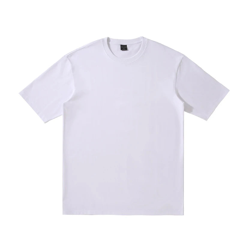 Customizable Pattern Solid Color 240gsm Oversize 65% Cotton 35% Polyester Fiber Round Neck T-Shirt  Casual Style