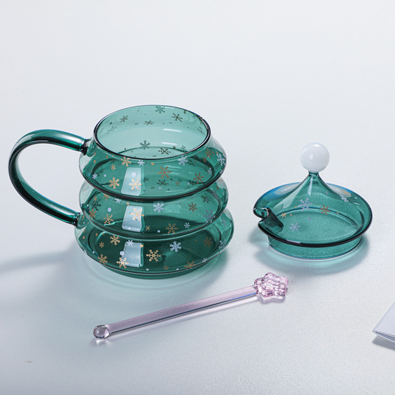 TreeFrost 400ml Christmas Tree Glass with Spoon - hover image