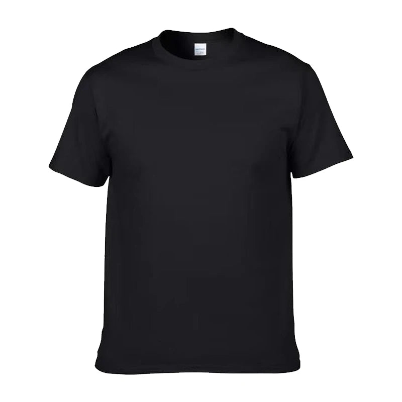 Plus Size 100% Cotton 150 GSM Custom Logo Printed Solid Color Lightweight Breathable O-Neck T-Shirt Men European Size Plain Dyed