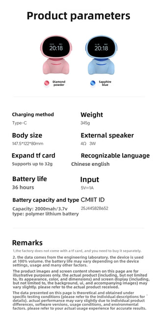 AI Learning Robot Glory Pro Voice Controlled Translation Assistant Dialogue Learning Smart Toy Kids Birthday Gift for Children