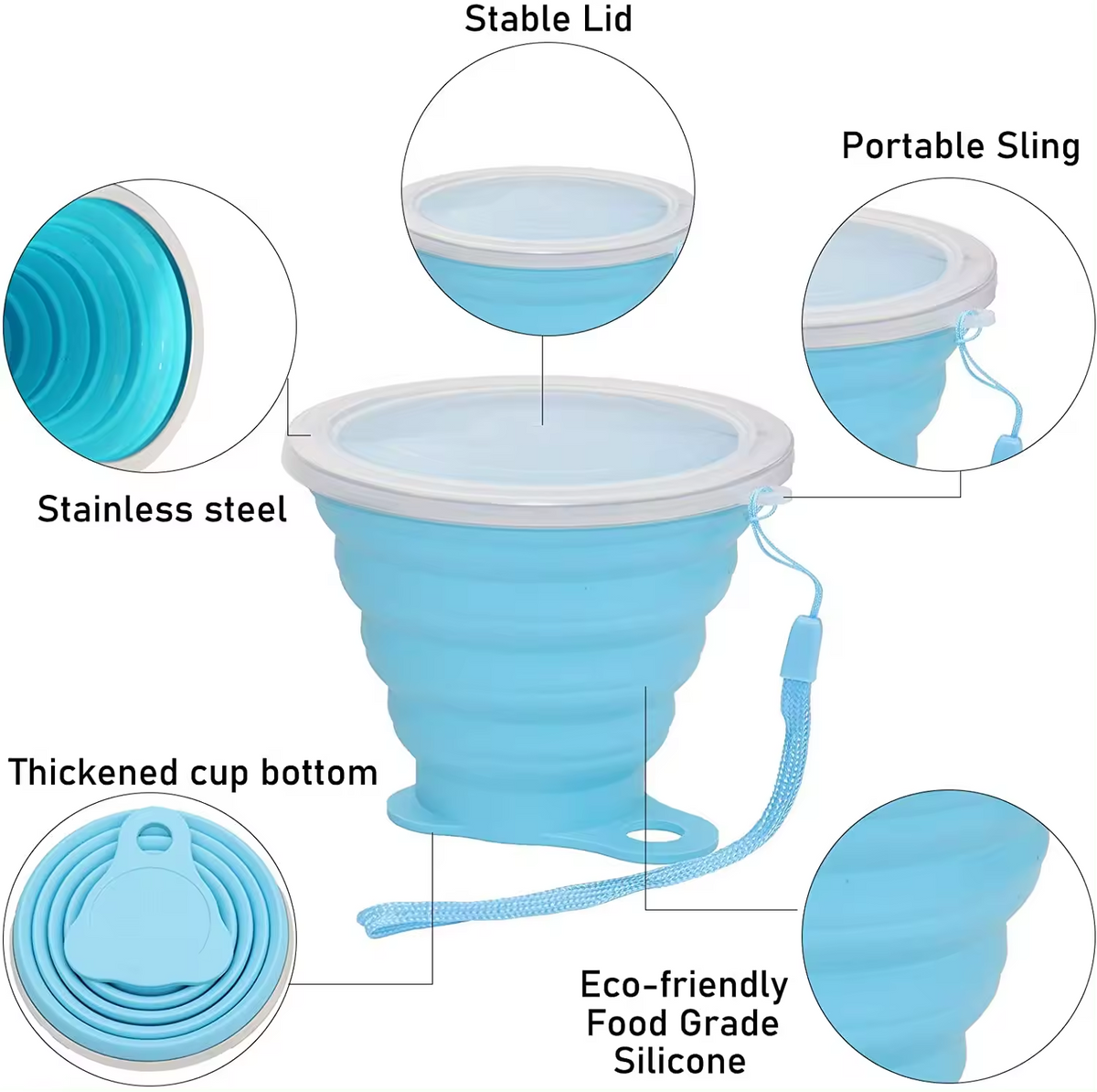 270ml FlexiFold Silicone Travel Cup