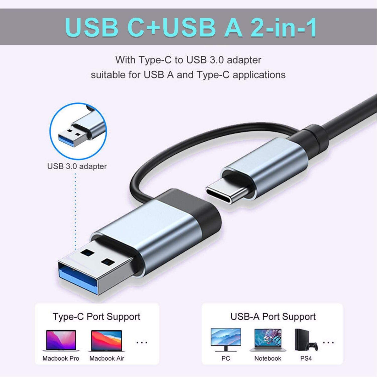 7-Port Dual-Input USB Hub