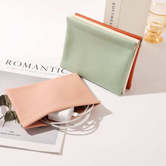 PU Leather Auto-Closure Pouch