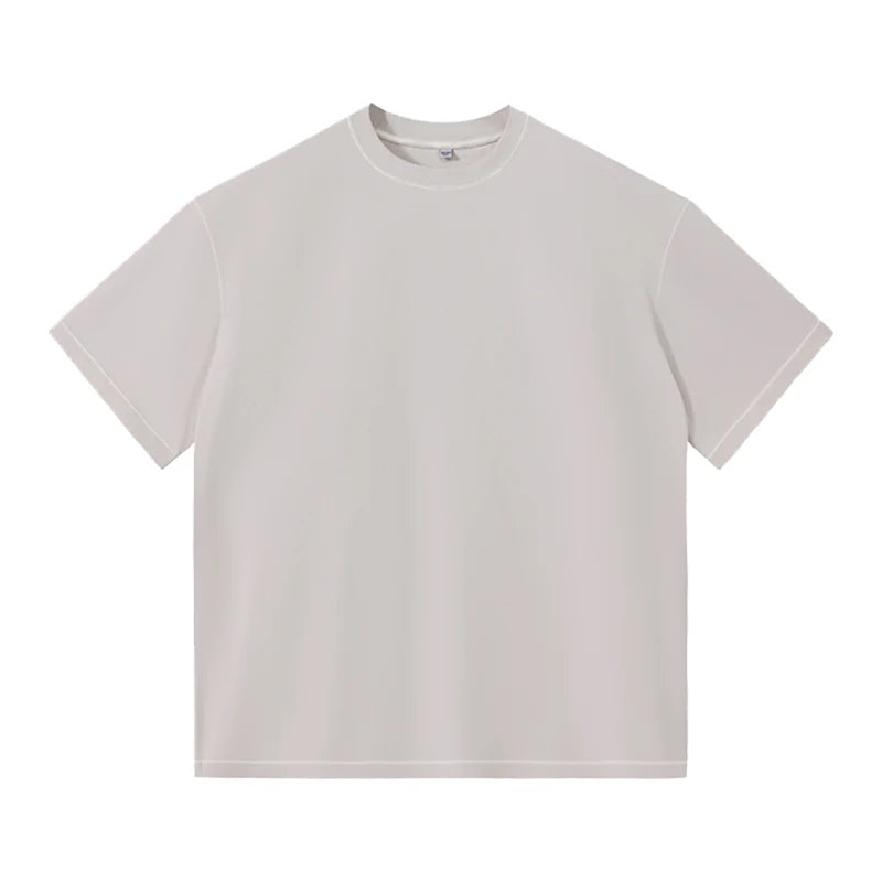 US Size 100% Cotton Dazzle Dyed Oversized Streetwear Unisex Fashion T-Shirt Shorts Set Drop Shoulders Casual Summer Style