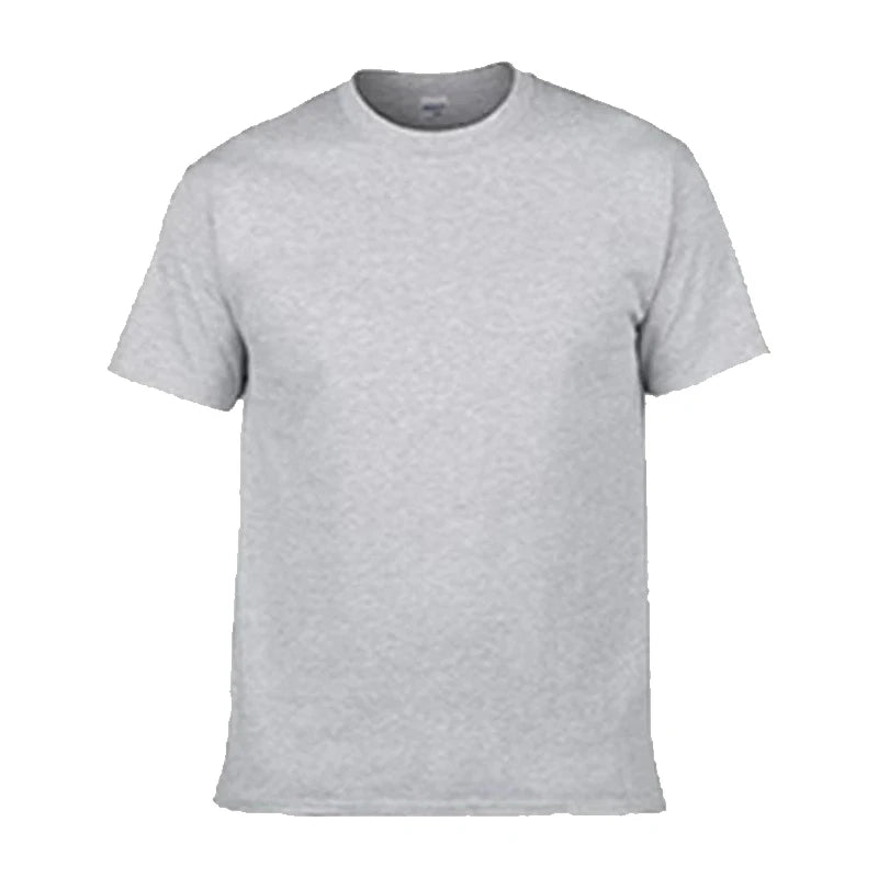 Plus Size 100% Cotton 150 GSM Custom Logo Printed Solid Color Lightweight Breathable O-Neck T-Shirt Men European Size Plain Dyed