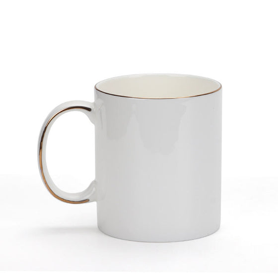 380ml Gold Rim Ceramic Mug