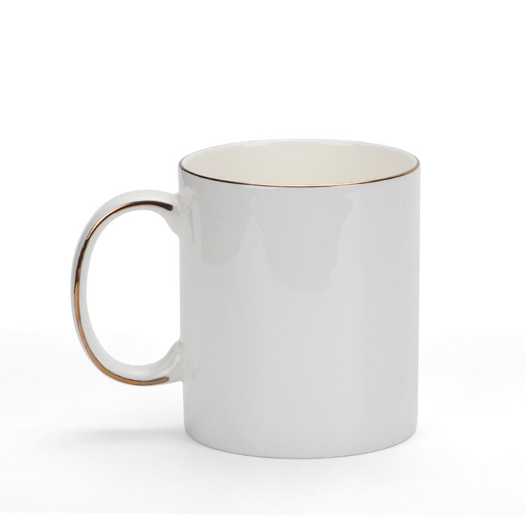 380ml Gold Rim Ceramic Mug