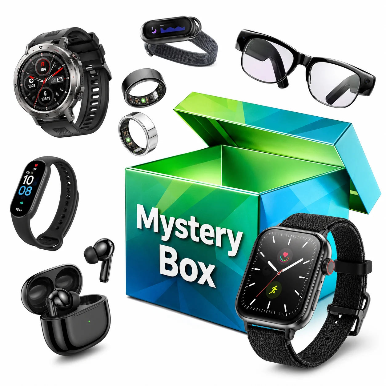 Custom Blind Box Electronic Mystery Box with VR Headsets AI Glasses Smart Glasses for Online Store Supply Smart Watch Set