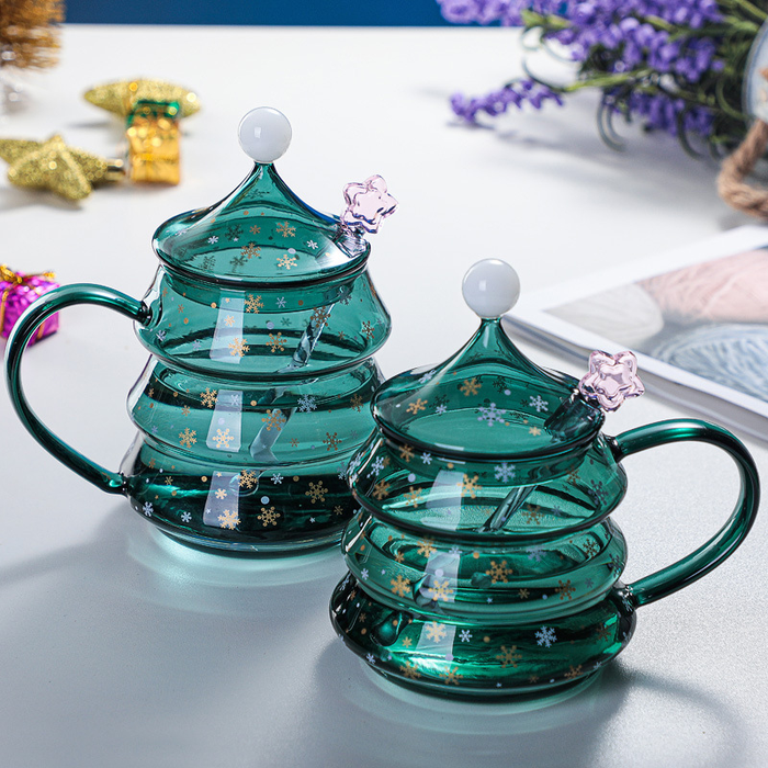 TreeFrost 400ml Christmas Tree Glass with Spoon