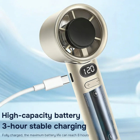 Ai Portable Waist Fan 6 Speeds 16000Rpm Strong Tu With 5-Speed Settings Dual-Side Custom Fans Handheld Electric Rhinestone