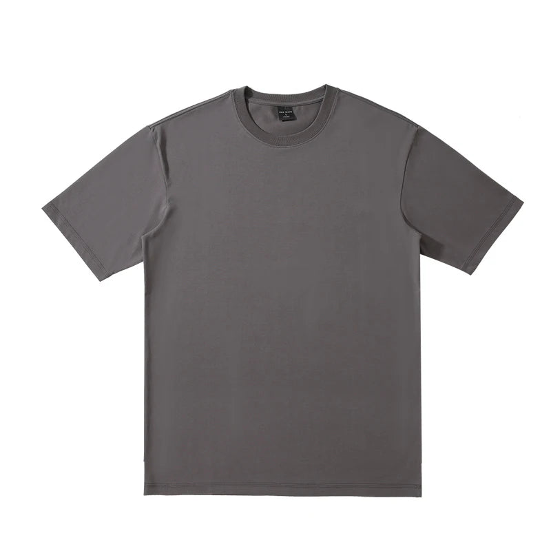 Customizable Pattern Solid Color 240gsm Oversize 65% Cotton 35% Polyester Fiber Round Neck T-Shirt  Casual Style