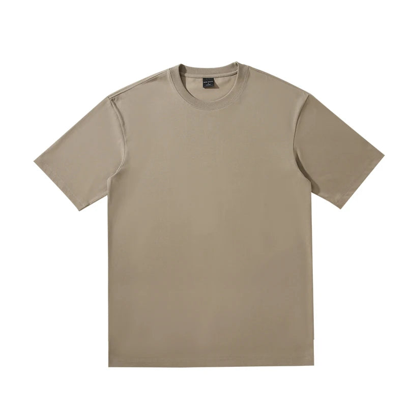 Customizable Pattern Solid Color 240gsm Oversize 65% Cotton 35% Polyester Fiber Round Neck T-Shirt  Casual Style