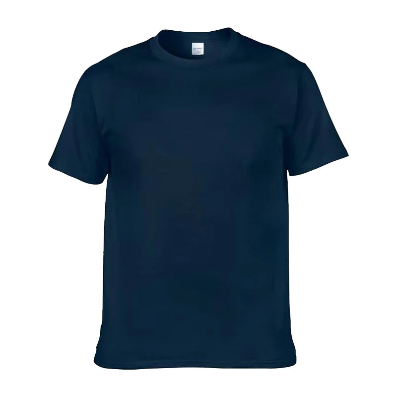 Plus Size 100% Cotton 150 GSM Custom Logo Printed Solid Color Lightweight Breathable O-Neck T-Shirt Men European Size Plain Dyed