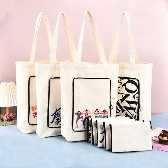 FoldEase Cotton Canvas Tote Bag