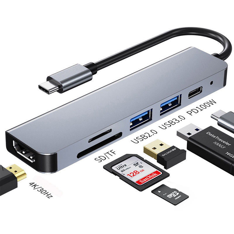 Compact 6-in-1 USB-C Hub