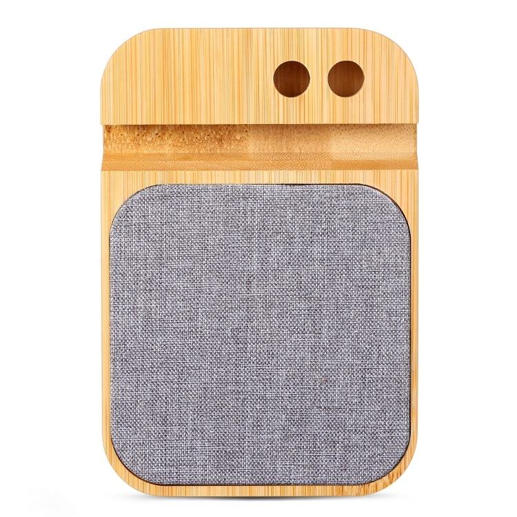 15W Bamboo Wireless Charging Station  & Cable Kit