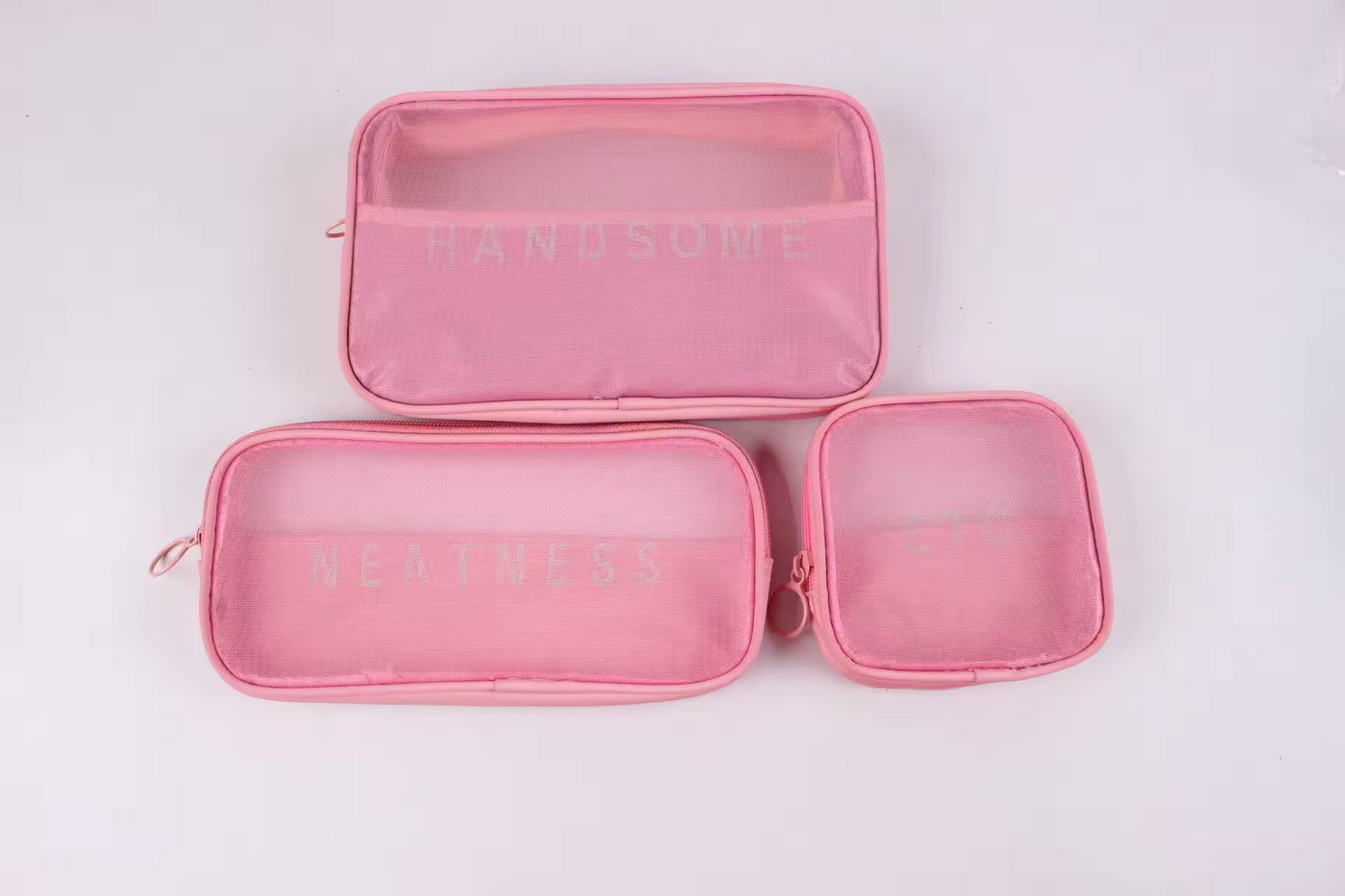 3-Piece Mesh Toiletry Bag Set
