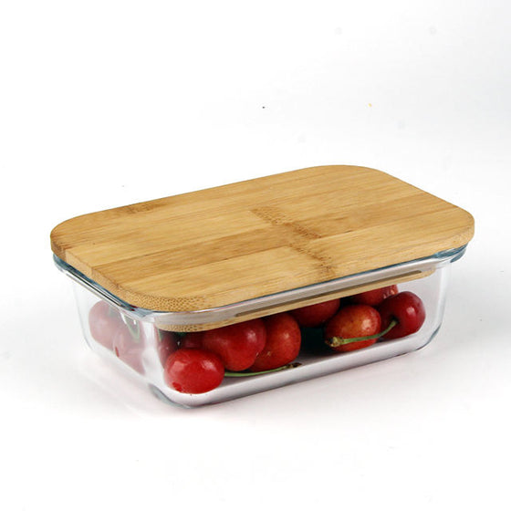 400ml Bamboo Lid Glass Food Container