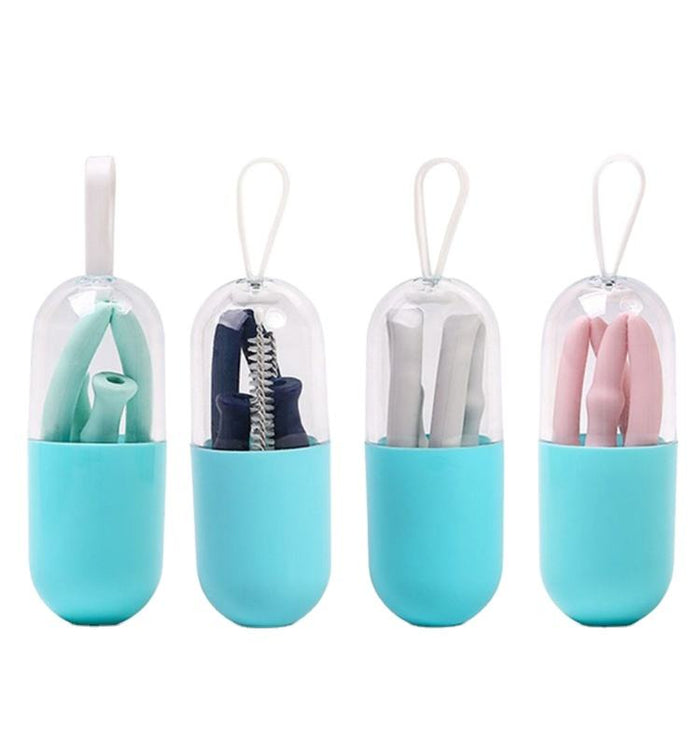 FlexiSilicone Travel Straw Kit