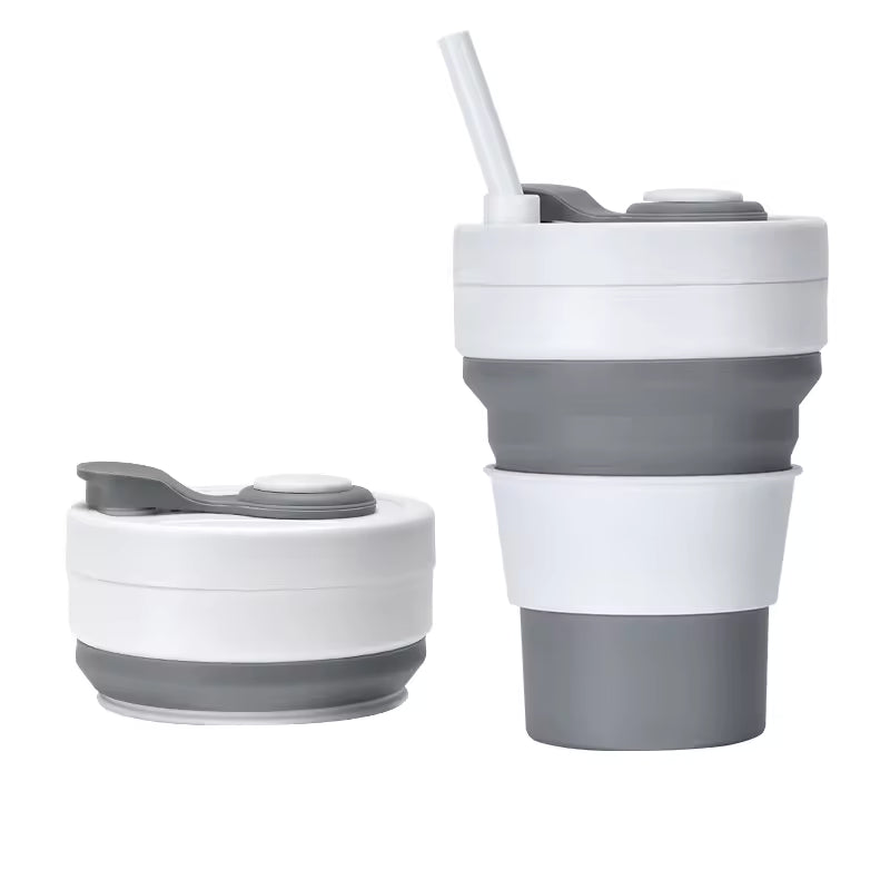 355ml Collapsible Pocket Mug with Straw