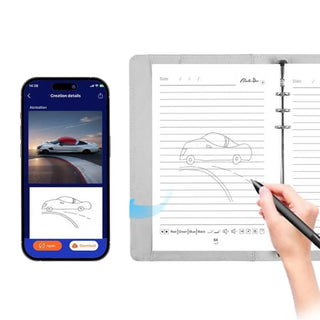 Smart Notebook and Pen Set with AI Office Design Renderings Language Translation Spiral Style-New Product