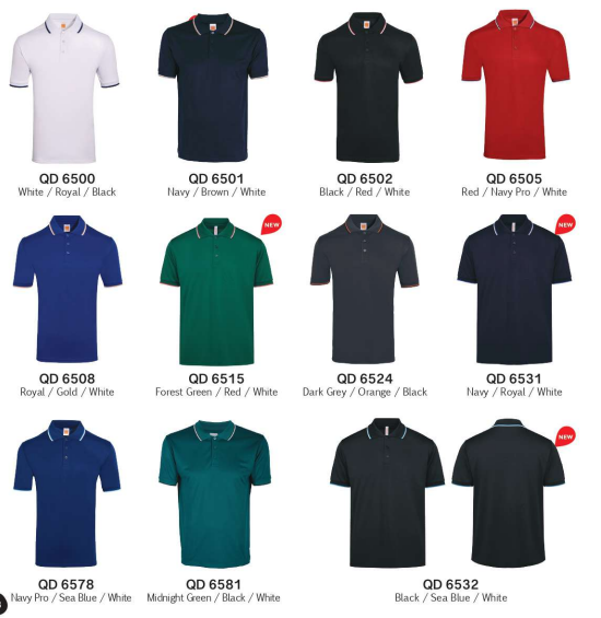 QD65 Dri-Fit Tipped Collar Polo Shirt (Unisex)
