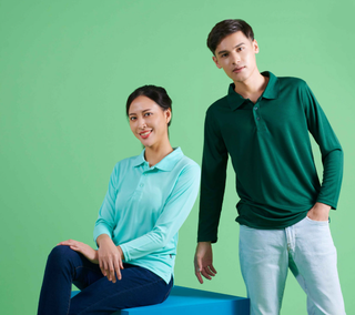 QD67 Microfibre Long Sleeve Polo Shirt (Unisex)