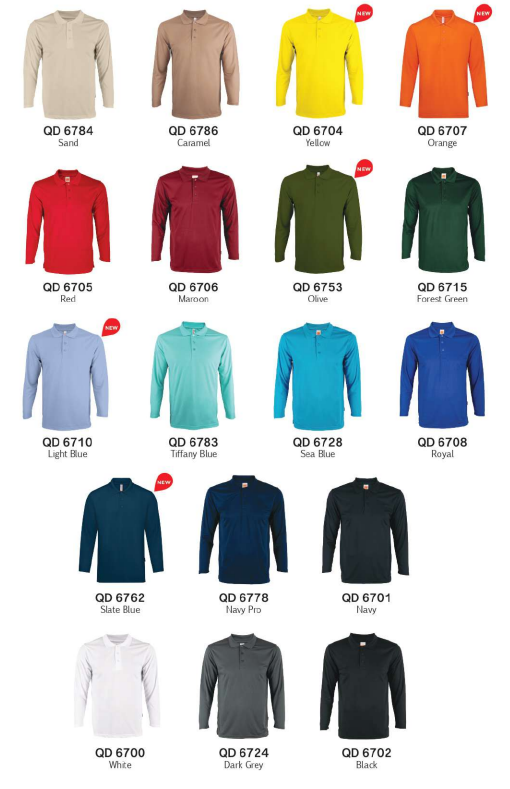 QD67 Microfibre Long Sleeve Polo Shirt (Unisex)