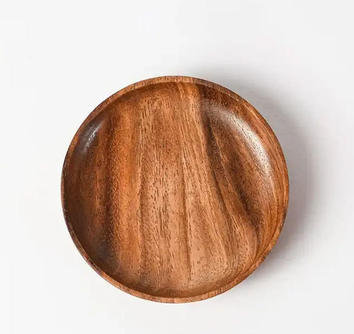 18cm Acacia Wooded Round Plate