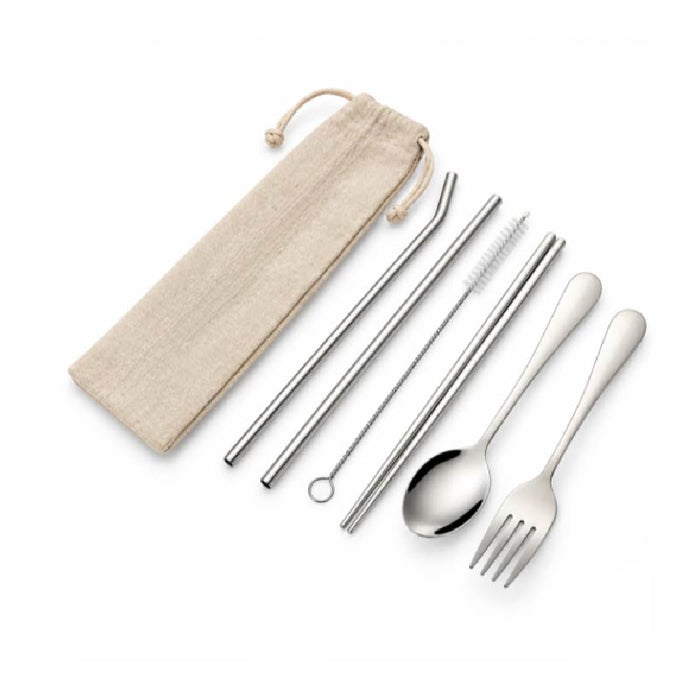 Stainless Steel Cutlery Set with Canvas Pouch