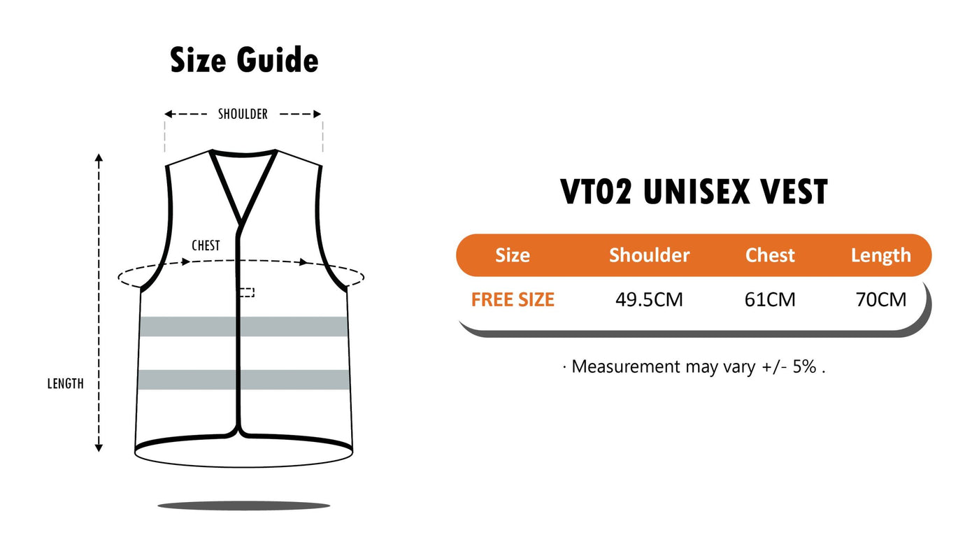 VT02 Sleeveless Safety Vest (Unisex)