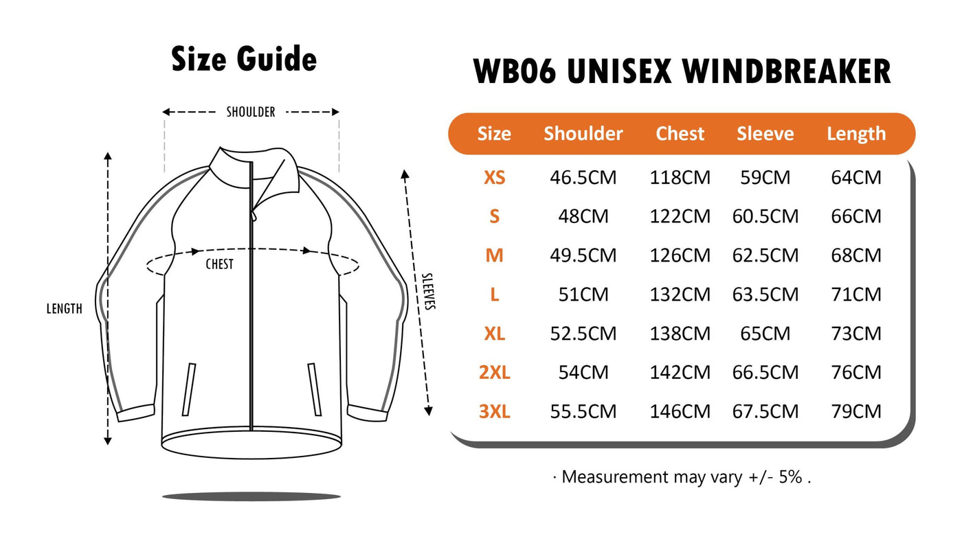 WB06 Basic Full-Zip Windbreaker Jacket (Unisex)