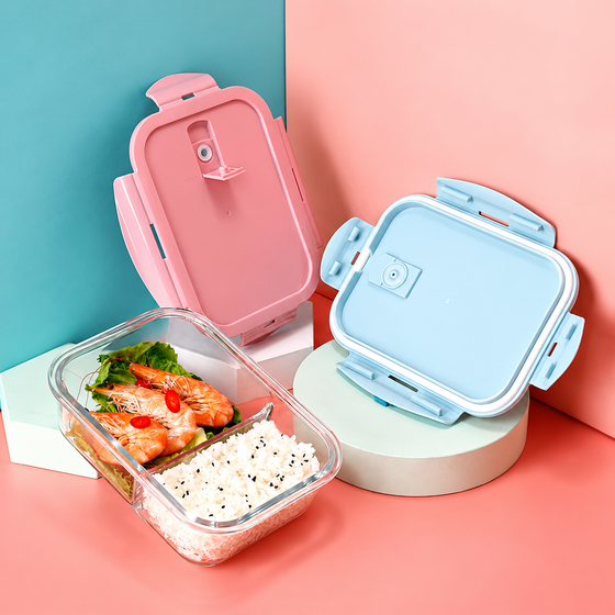 Borosilicate Glass 2-Compartment Lunch Box