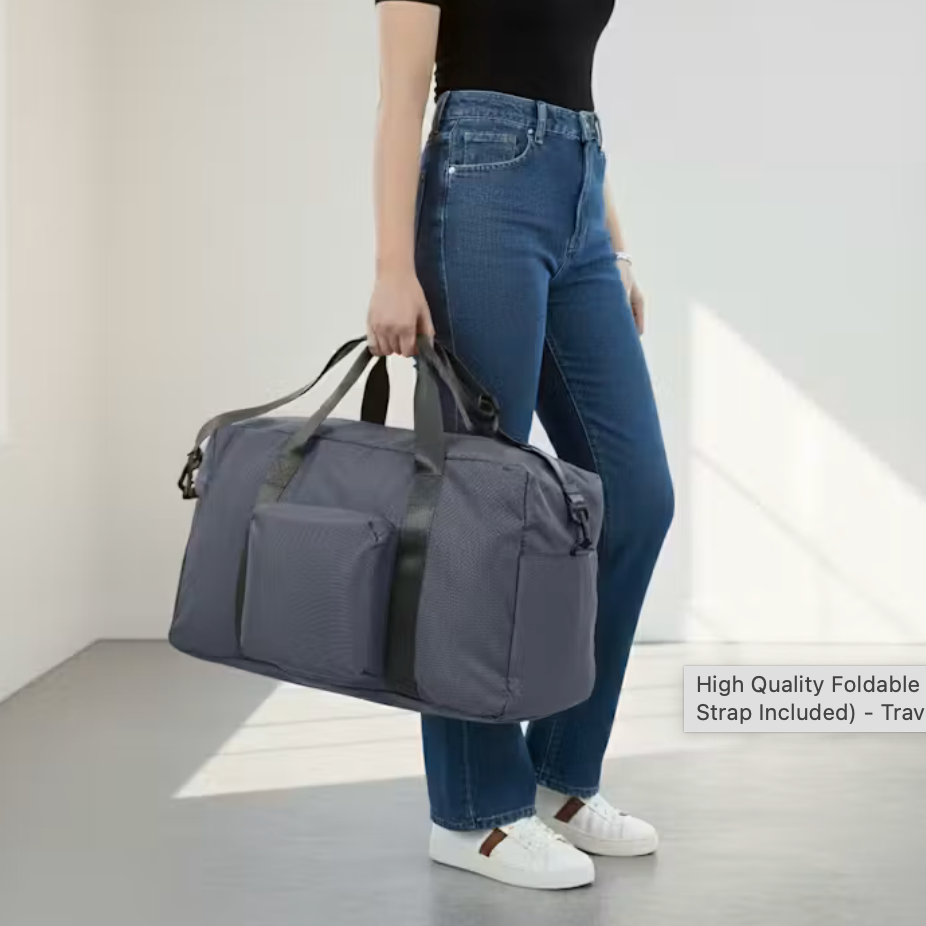 Foldable Travel Duffel Bag with Sling Strap Included