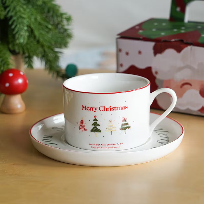 MerrySip Christmas Ceramic Tea Cup Set