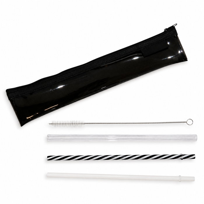 EcoFlex Reusable Plastic Straw Set