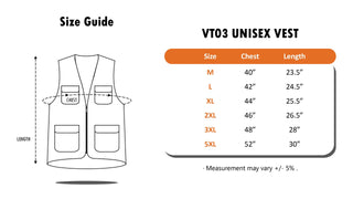 VT03 Multi-Pocket Utility Vest (Unisex)